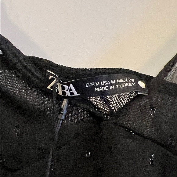 Zara Black Dot Sheer Camisole - Picture 2 of 8